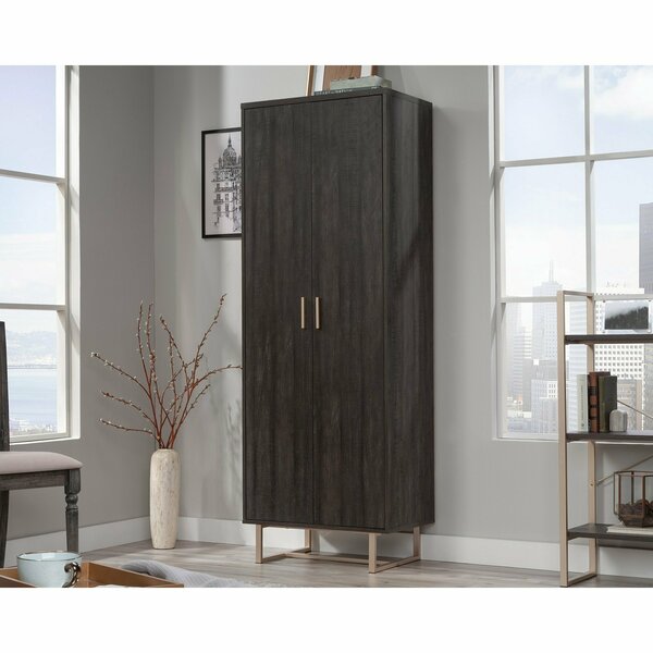 Sauder Walter Heights Storage Cabinet Bw , Hidden storage behind doors for organization and privacy 433376
